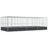 vidaXL St&oacute;rt Fuglab&uacute;r me&eth; Framlengingu Silfurlita&eth; 725x307x212 cm St&aacute;l
