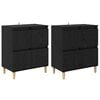 vidaXL Hli&eth;arbor&eth; 2 pcs Svartur Eik 60 x 35 x 70 cm Samsettur vi&eth;ur
