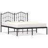 vidaXL R&uacute;mgrind &uacute;r M&aacute;lmi &aacute;n D&yacute;nu me&eth; H&ouml;f&eth;agafli Sv&ouml;rt 135x190 cm