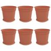 vidaXL Pl&ouml;ntupottar 6 pcs Ekkert Rautt &Oslash; 19 x 16 cm Plast