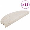 vidaXL Stigamottur 15 stk 65x21x4 cm hv&iacute;tar h&aacute;lfhringlaga st&oacute;rar