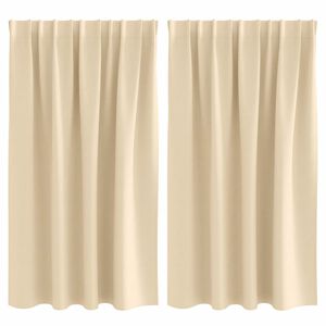 vidaXL Svartgard&iacute;nur me&eth; hringjum 2 pcs Rj&oacute;malitur 140 x 140 cm