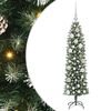 vidaXL Gervi mj&oacute; j&oacute;latr&eacute; me&eth; 150 LED me&eth; standi Gr&aelig;nn og hv&iacute;tur 120 cm