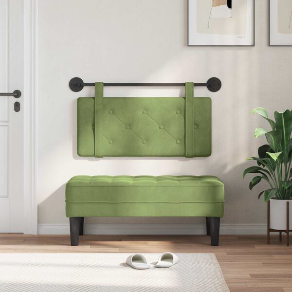 vidaXL Hengisk&aacute;li Vegghengt L&eacute;tt gr&aelig;nn 100 x 55 x 5 cm Flauel