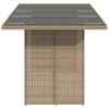 vidaXL Garðborð með Glerplötu Drappaðar 190x80x75 cm Pólýrattan
