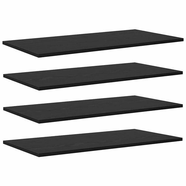 vidaXL B&oacute;kask&aacute;pabretti 4 pcs Svartur 80 x 40 x 1,5 cm Samsettur vi&eth;ur