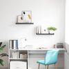 vidaXL Vegghengdar Hillur 2 stk. H&aacute;glans Gr&aacute;ar 60x23,5x3,8 cm MDF