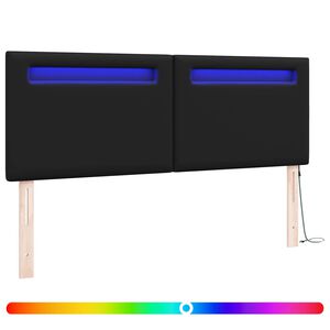 vidaXL LED h&ouml;fu&eth; Svartur 144 cm Gervile&eth;ur
