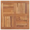 vidaXL Bor&eth;plata Gegnheill Tekkvi&eth;ur Ferningur 80x80x2,5 cm