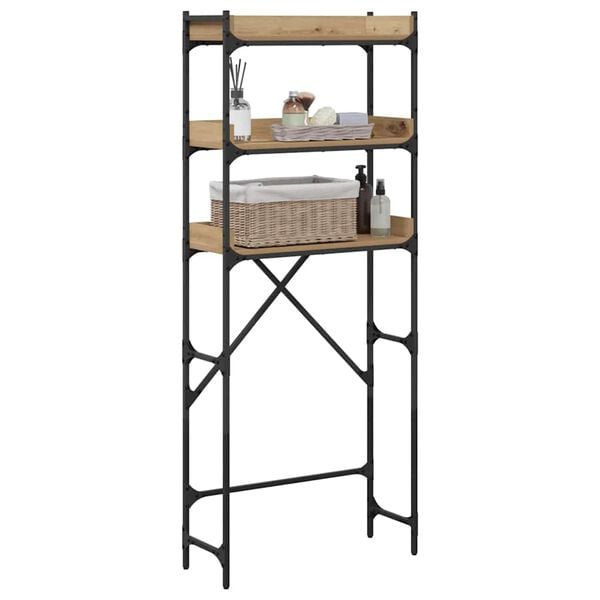 vidaXL V&eacute;lr&aelig;nn &thorn;vottav&eacute;lsfang me&eth; hillu Artisan Eik 67 x 25 x 163 cm