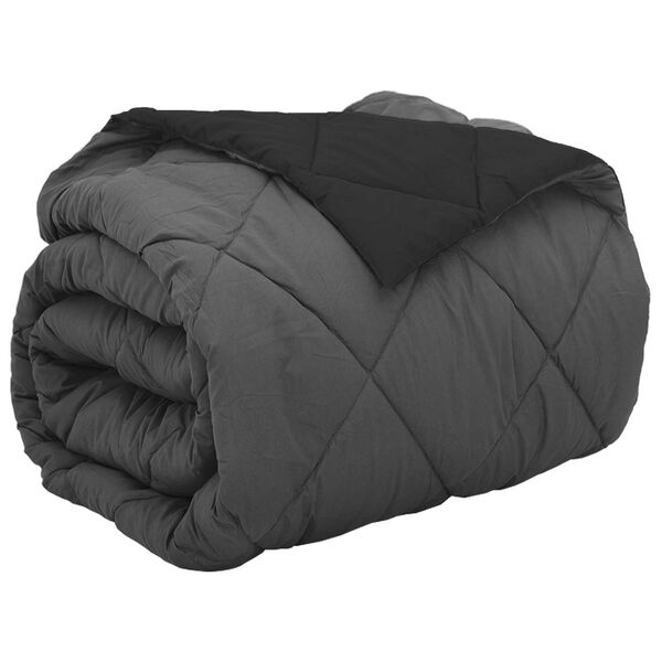 vidaXL Full &aacute;rs d&yacute;na Svartur og Anthracite 240 x 260 cm M&iacute;kr&oacute;f&iacute;ber