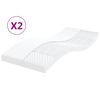 vidaXL Svampd&yacute;nur 2 stk Hv&iacute;tar 100x200 cm 7-Sv&aelig;&eth;a St&iacute;fleiki 20 ILD