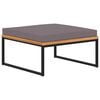 vidaXL F&oacute;taskemill me&eth; Sessu 66x66x36 cm Gegnheill Akas&iacute;uvi&eth;ur D&ouml;kkgr&aacute;tt