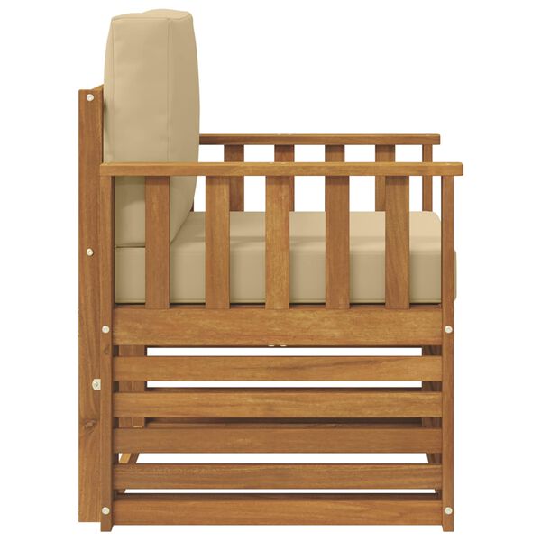 vidaXL &Uacute;ti s&oacute;fasett Solid Akas&iacute;uskei&eth; og P&oacute;lyester N&aacute;tt&uacute;rulegur