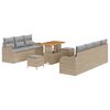 vidaXL Gar&eth;s&oacute;fa sett me&eth; p&uacute;&eth;i me&eth; geymslu 10 pcs Beige og lj&oacute;sgr&aacute;r