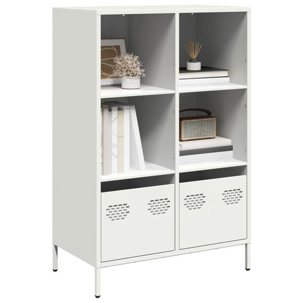 vidaXL Highboard Hv&iacute;tt 68x39x103,5 cm St&aacute;l