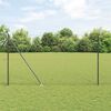 vidaXL Gir&eth;ing me&eth; st&ouml;ngum Gr&aacute;r 1.6 x 25 m PVC-bori&eth; st&aacute;l