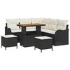 vidaXL Gar&eth;s&oacute;fa sett me&eth; p&uacute;&eth;i 8 pcs Svartur p&oacute;l&yacute;rattan