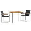 vidaXL Gar&eth;ur bor&eth;sett 3 pcs Br&uacute;nn Hrein akas&iacute;utr&eacute;