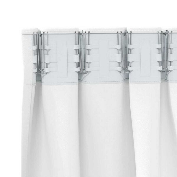 vidaXL Svartgard&iacute;nur me&eth; hringjum 2 pcs Hreint Hv&iacute;tt 245 x 140 cm