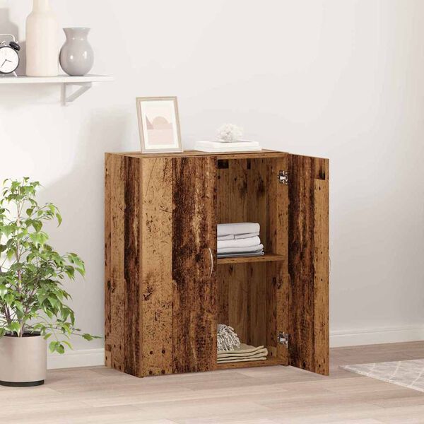 vidaXL Skrifstofusk&aacute;pur Svartur Eik 70 x 32 x 77.5 cm Samsettur vi&eth;ur