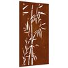 vidaXL Veggskreyting &iacute; Gar&eth;inn 105x55 cm Corten St&aacute;l Bambush&ouml;nnun