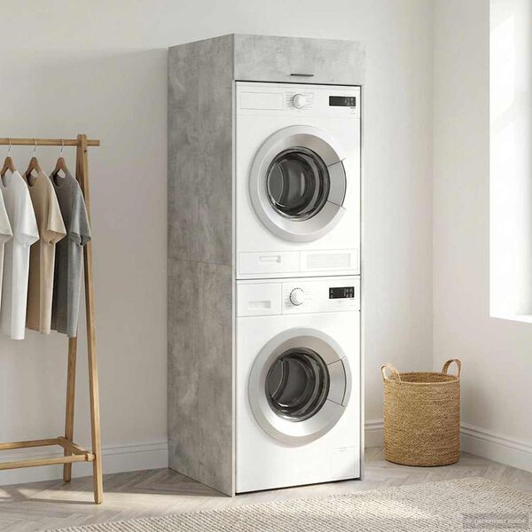 vidaXL &THORN;vottav&eacute;lask&aacute;pur B&eacute;ton 67,5 x 68 x 200 cm Samsettur vi&eth;ur