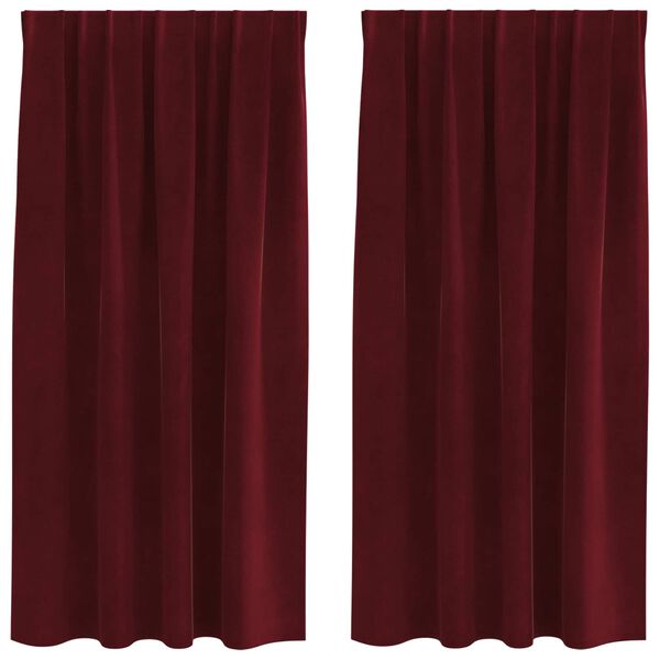 vidaXL Myrkratj&ouml;ld 2 pcs V&iacute;nrau&eth;ur 140 x 175 cm Flauel
