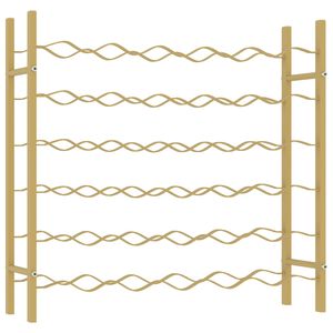 vidaXL Vínrekki fyrir 36 Flöskur Gylltur Málmur