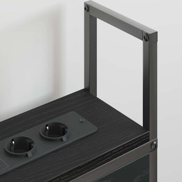 vidaXL Geymsluhefu me&eth; hle&eth;slust&ouml;&eth; Sv&ouml;rt eik 135 cm Samsettur vi&eth;ur