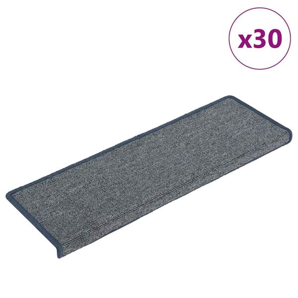 vidaXL Stigamottur 30 stk 65x21x4 cm ljósgrár og blár rétthyrndur brún