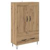 vidaXL H&aacute;bor&eth; Artisan Eik 69,5 x 31 x 115 cm Samsettur vi&eth;ur