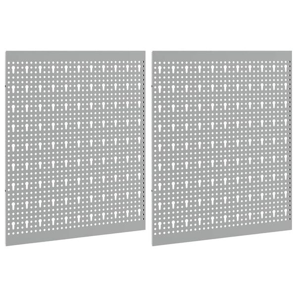 vidaXL Geymslu bekkur 2 pcs Grár 100 x 1 x 60 cm Duftlitað stál