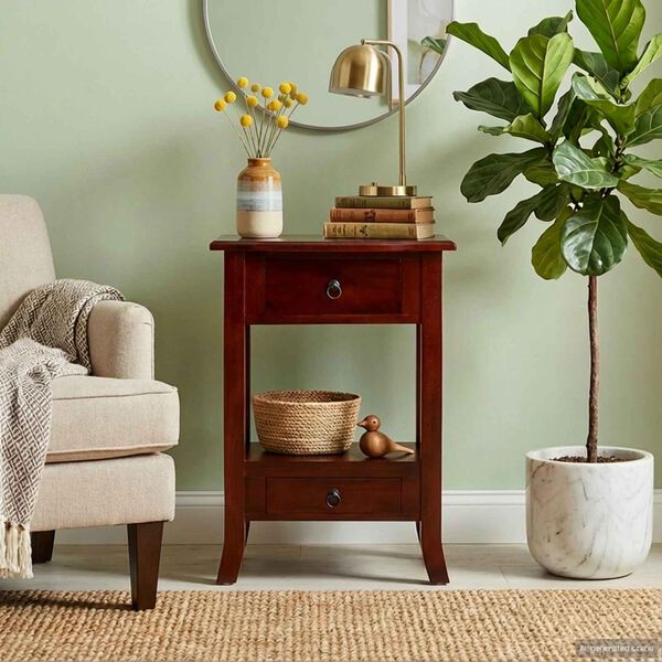 vidaXL Veggbor&eth; me&eth; sk&uacute;ffu me&eth; geymslu Br&uacute;nn 50 x 29,5 x 76 cm Eika