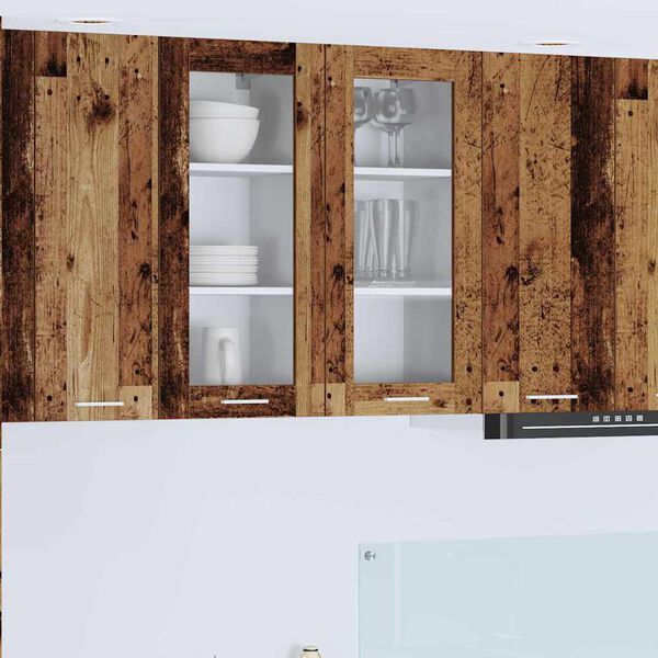 vidaXL Vegghengdur sk&aacute;pur me&eth; geymslu Gamalt timbur 40 x 31 x 80 cm