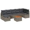 vidaXL Gar&eth;s&oacute;fa sett me&eth; p&uacute;&eth;i me&eth; geymslu 8 pcs Gr&aacute;r p&oacute;l&yacute;rattan