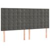 vidaXL H&ouml;fu&eth;gafl d&ouml;kkgr&aacute;r 200x5x118/128 cm flauel