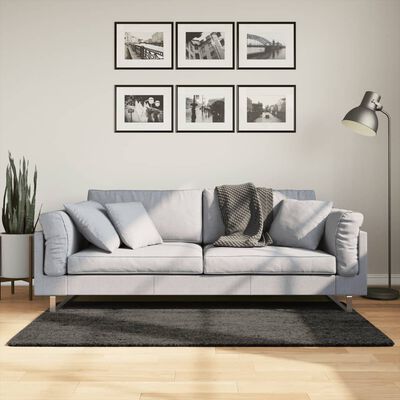 vidaXL Motta „ISTAN“ Langt Flos Skínandi Útlit Reykgrátt 80x150 cm