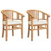 vidaXL St&oacute;ll me&eth; p&uacute;&eth;i 2 pcs Br&uacute;nn 63 x 58 x 89 cm Solid teak vi&eth;ur