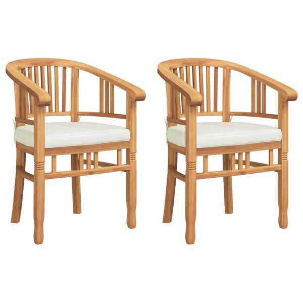 vidaXL St&oacute;ll me&eth; p&uacute;&eth;i 2 pcs Br&uacute;nn 63 x 58 x 89 cm Solid teak vi&eth;ur
