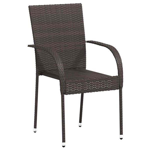 vidaXL Staflanlegir &Uacute;tist&oacute;lar 2 stk Polyrattan Br&uacute;nir