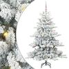vidaXL Gervi hengdu j&oacute;latr&eacute; me&eth; 150 LED Hv&iacute;tt 150 cm PVC og St&aacute;l