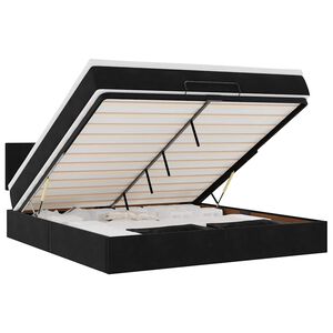 vidaXL Ottoman r&uacute;m me&eth; d&yacute;nu Svart 180x200cm flauel