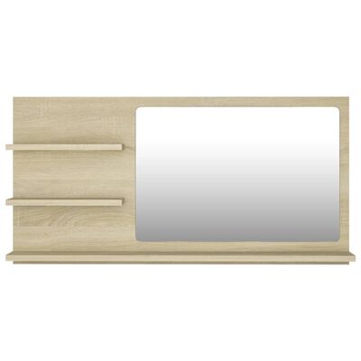 805018 vidaXL Bathroom Mirror Sonoma Oak 90x10,5x45 cm Chipboard