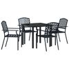 vidaXL Gar&eth;ur bor&eth;sett 5 pcs Antras&iacute;t Dufth&uacute;&eth;a&eth; st&aacute;l