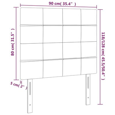 vidaXL Höfðagaflar 2 stk. 90x5x78/88 cm Dökkgrátt Efni