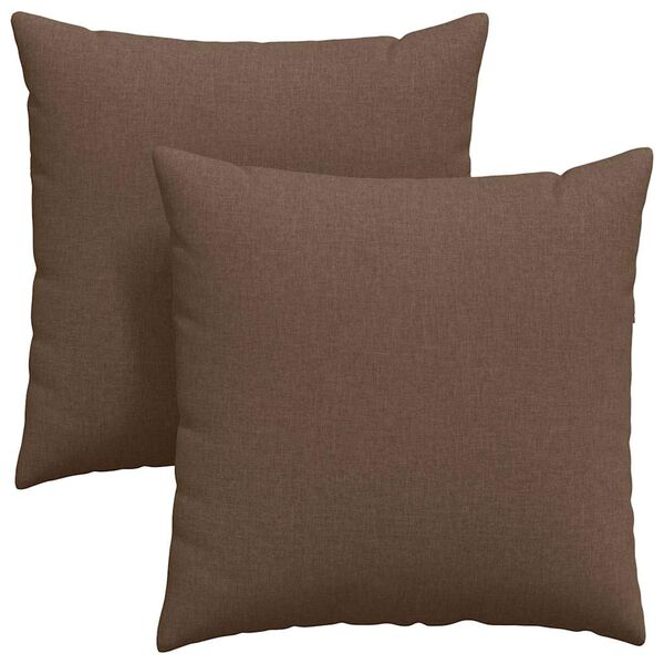 vidaXL S&oacute;fap&uacute;&eth;ar 2 pcs Br&uacute;nn 80 x 80 cm d&uacute;kur