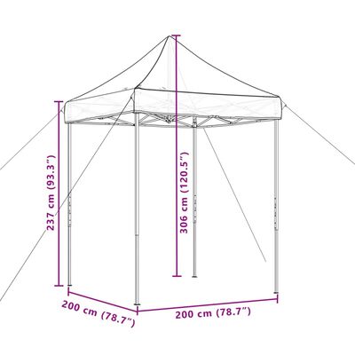 vidaXL Samfellanlegt Veislutjald Pop-Up Vínrauð 200x200x306 cm