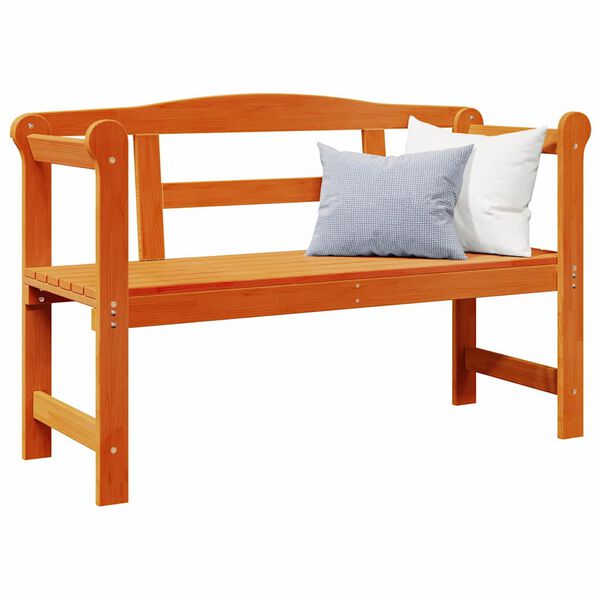 vidaXL Útibekkur Brúnn 119 x 76 x 44cm Gegnheil fura