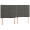 vidaXL H&ouml;fu&eth;gafl d&ouml;kkgr&aacute;r 160x5x118/128 cm flauel